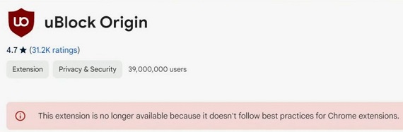 Google отключает uBlock Origin: что делать пользователям?