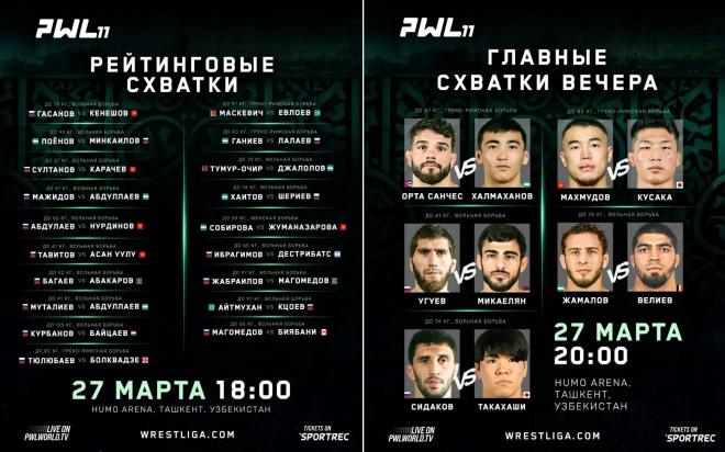 Турнир по борьбе PWL 11: все схватки и как смотреть онлайн1