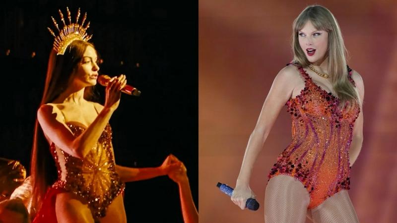 Тейлор Свифт во время репетиции или выступления